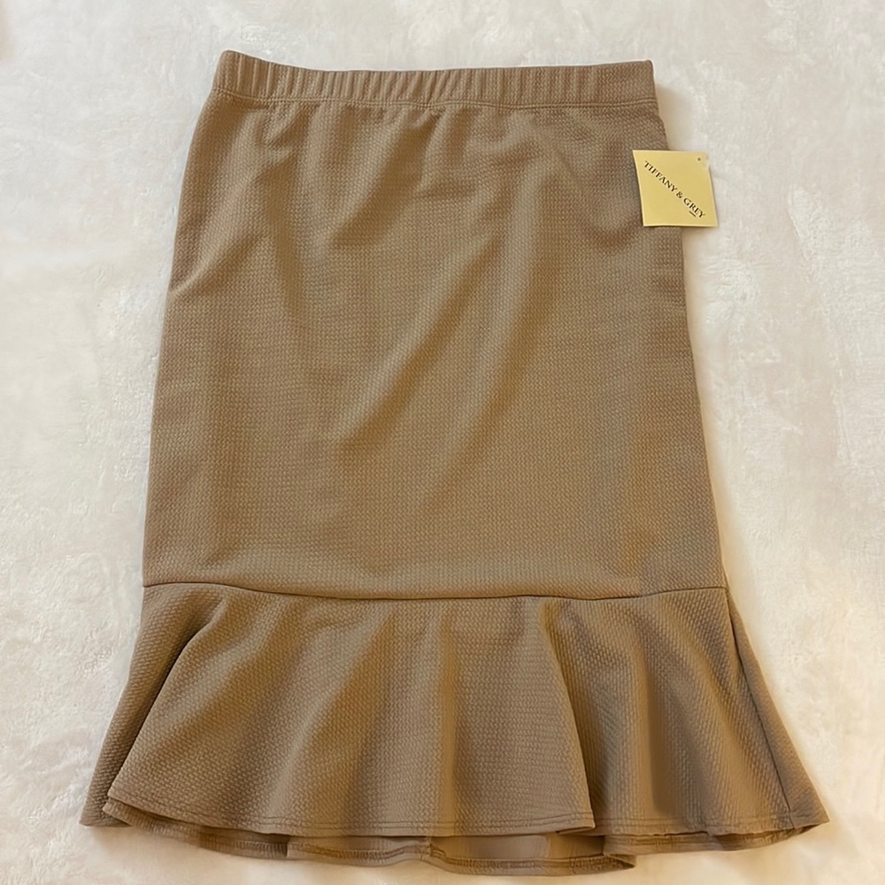 Tan High Waist Skirt